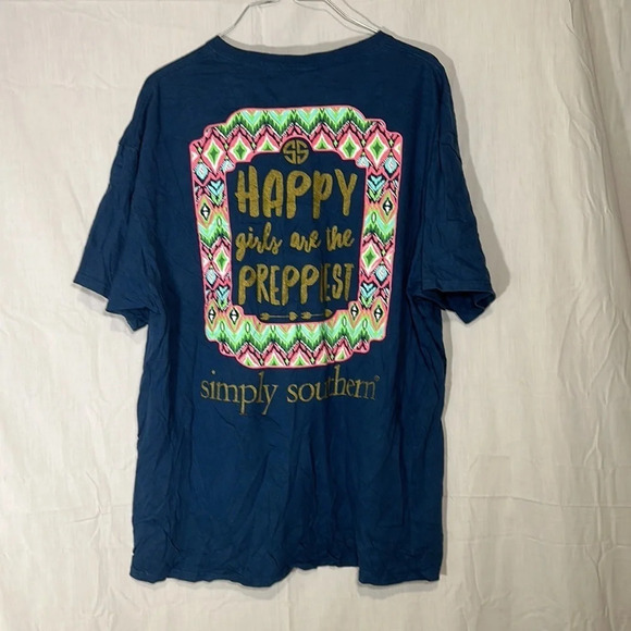 Simply Southern Tops - Simply Southern “happy girls are the preppiest” tshirt